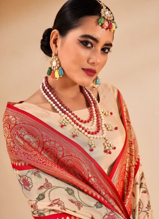 Silk Trendy Saree with Weaving Work