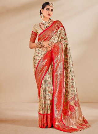 Silk Trendy Saree with Weaving Work