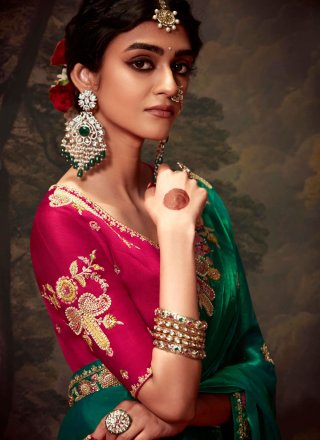 Sterling Green Organza Trendy Saree