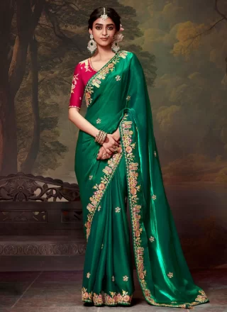 Sterling Green Organza Trendy Saree