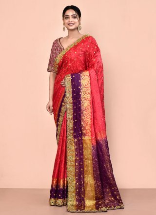 Stupendous Rust Kanjivaram Silk Trendy Saree