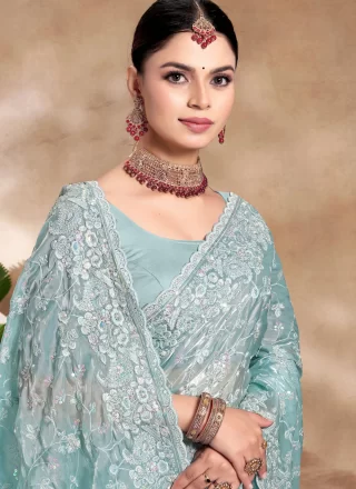 Sunshine Aqua Blue JIMMY CHU Classic Sari