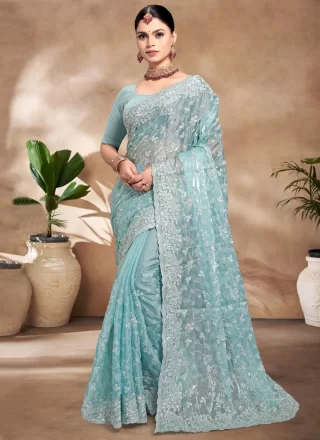 Sunshine Aqua Blue JIMMY CHU Classic Sari