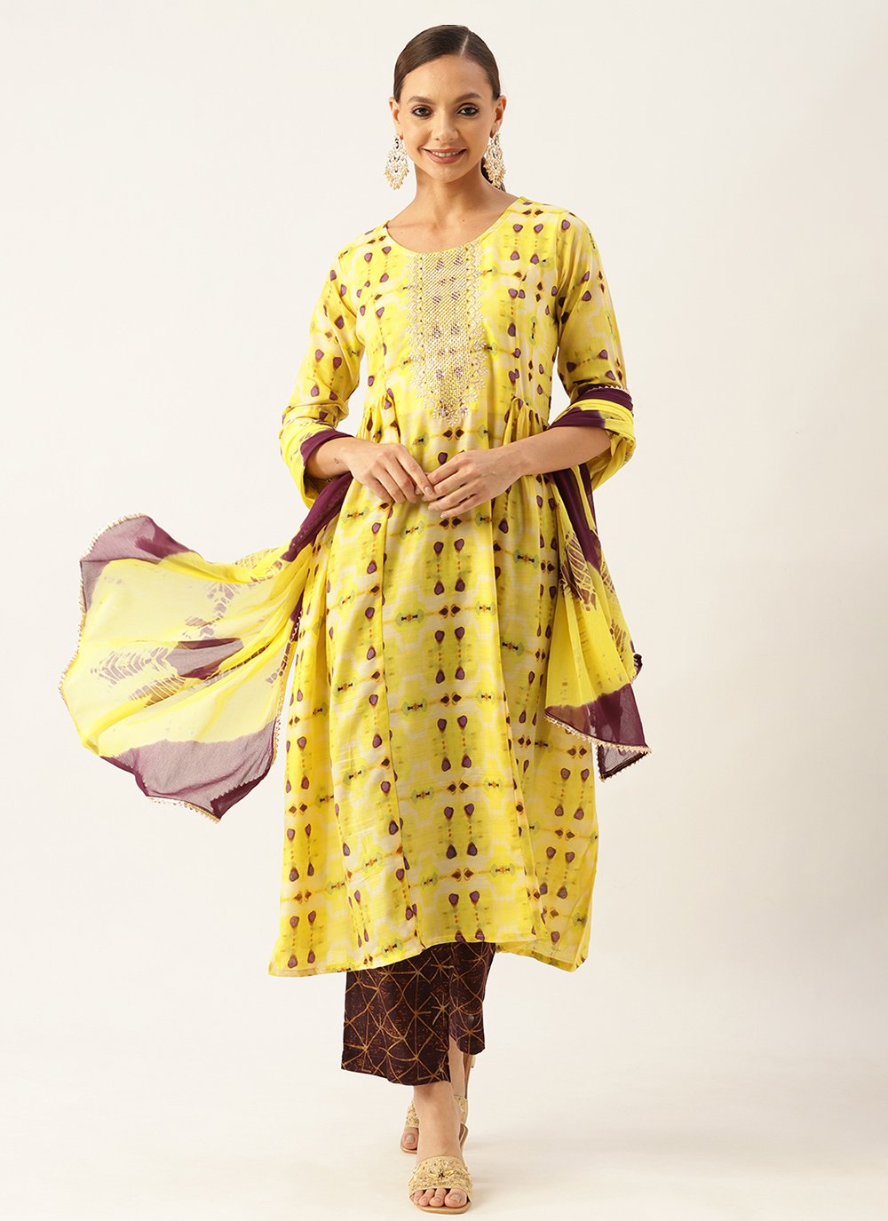 Simple yellow outlet punjabi suit