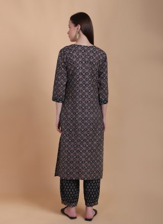 Swanky Black Cotton Casual Kurti