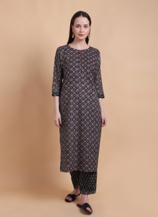Swanky Black Cotton Casual Kurti