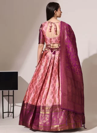 Tantalizing Pink Silk Lehenga Choli