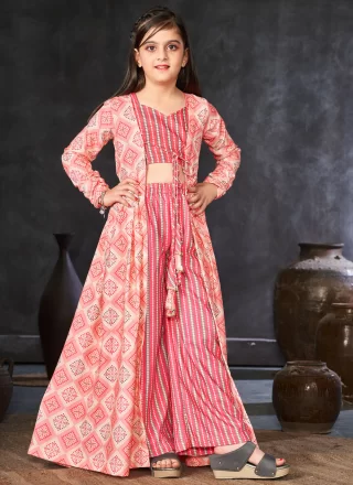 Thrilling Pink Faux Georgette Salwar Suit with Digital Print Work