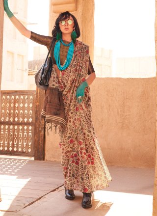 Tissue Classic Saree In Beige