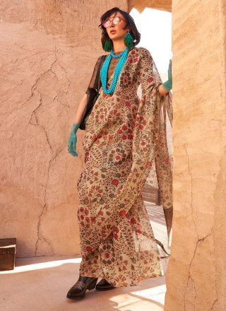 Tissue Classic Saree In Beige