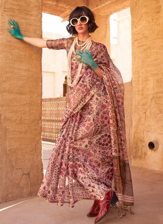 Tissue Trendy Saree In Pink