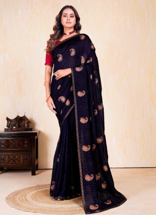 Transcendent Purple Vichitra Silk Classic Sari