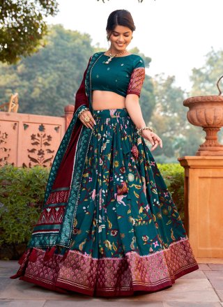 Multicolor Embroidery Georgette Lucknowi Lehenga Choli With Dupatta at Rs  3050 in Surat