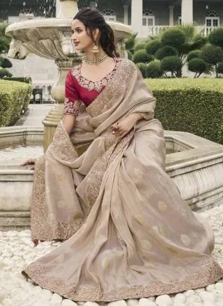 Tussar Silk Classic Saree In Beige