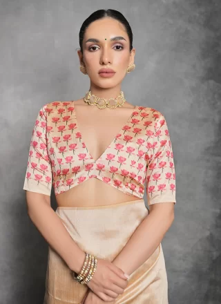 Tussar Silk Trendy Saree In Cream