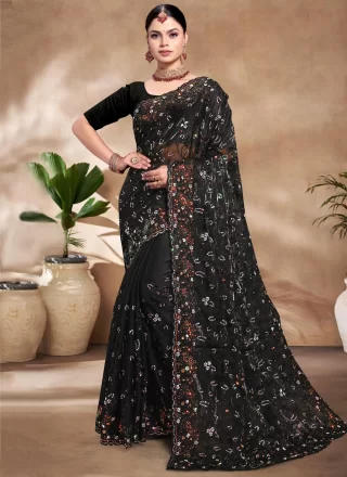 Vibrant Black JIMMY CHU Classic Sari