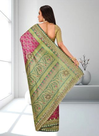 Vichitra Silk Classic Sari with Hand Work