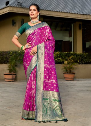 Classic Purple Silk Swan Pattu Half Saree for girls