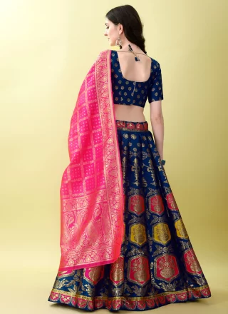 Violet Jacquard Work Jacquard Silk Lehenga Choli
