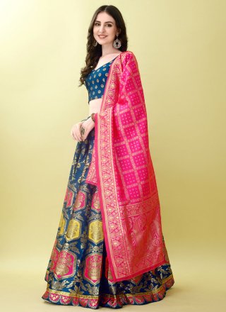 Violet Jacquard Work Jacquard Silk Lehenga Choli
