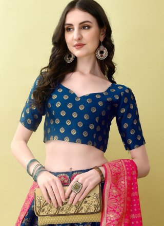 Violet Jacquard Work Jacquard Silk Lehenga Choli
