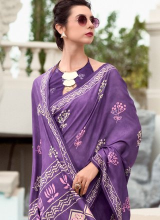 Violet Silk Classic Saree