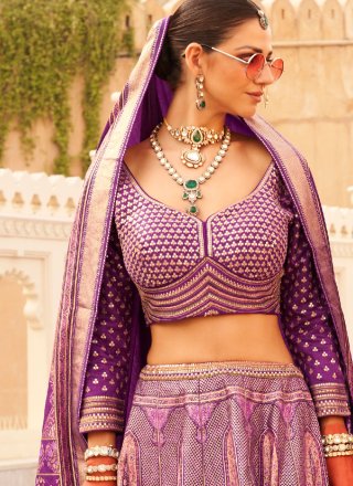 Violet Silk Readymade Lehenga Choli