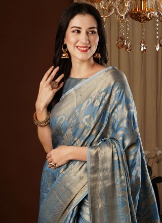 Viscose Classic Saree In Blue