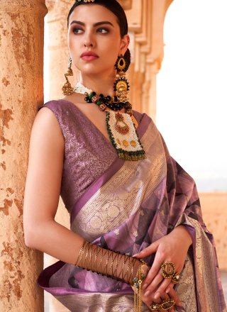 Viscose Contemporary Saree In Purple
