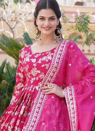 Viscose Designer Gown In Pink