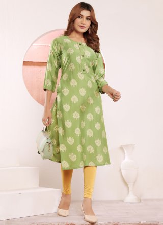 Viscose Designer Kurti In Green