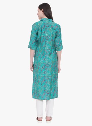 Viscose Designer Kurti In Teal