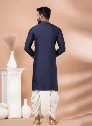 Viscose Dhoti Kurta In Blue