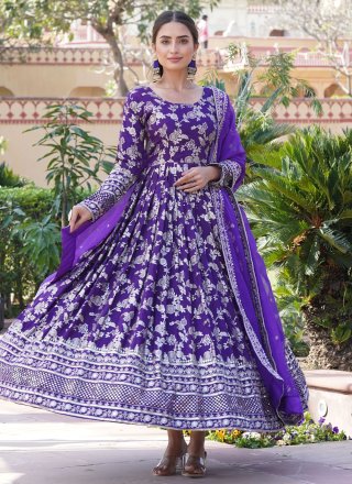 Viscose Gown In Purple