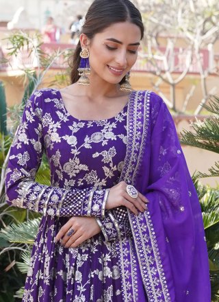 Viscose Gown In Purple
