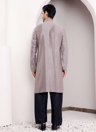 Viscose Kurta Mens Wear In Grey