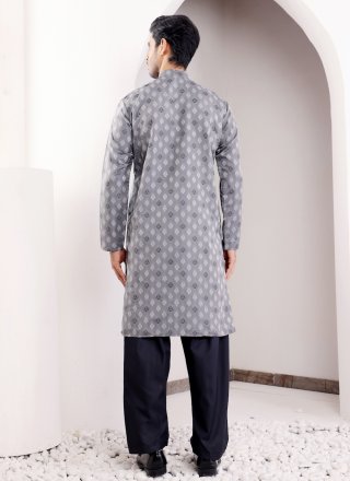 Viscose Kurta Mens Wear In Grey