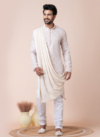 Viscose Kurta Pyjama with Print Work