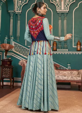 Viscose Readymade Lehenga Choli In Blue