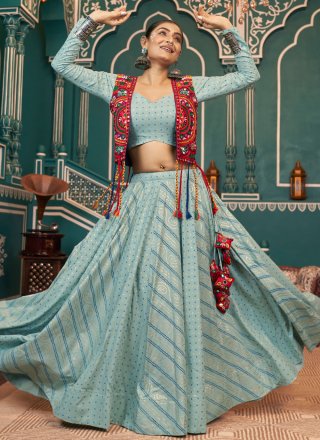 Viscose Readymade Lehenga Choli In Blue