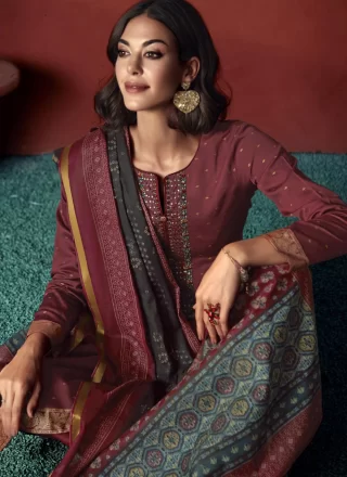 Viscose Salwar Suit with Embroidered Work