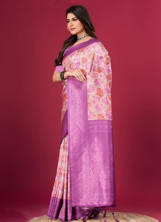 Vivid Purple Silk Classic Sari
