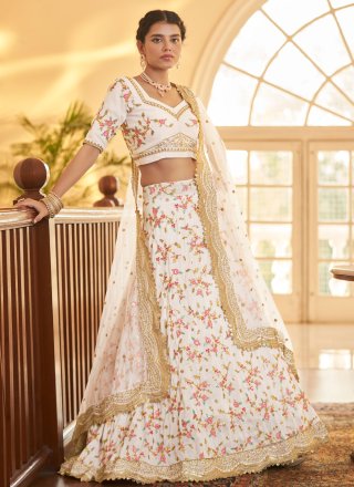 Buy online White Embroidered & Sequence Work Solid Semi-stitched Lehenga  Choli With Dupatta from ethnic wear for Women by Fashion Basket for ₹949 at  74% off | 2024 Limeroad.com