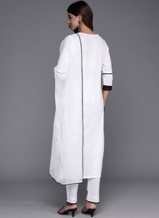 White Embroidered Work Cotton Salwar Suit