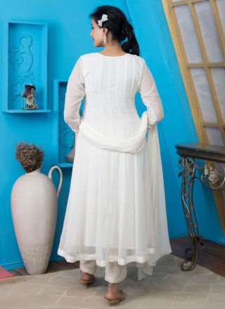 White Georgette Pant Style Suit