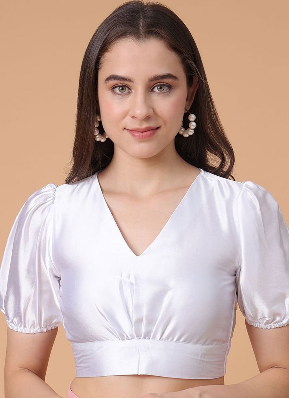 White satin silk blouse hotsell