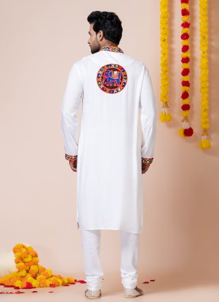 White Rayon Kurta Pyjama