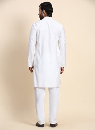 White Rayon Kurta Pyjama