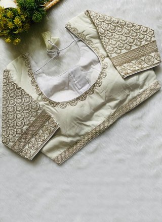 White Silk Designer Blouse