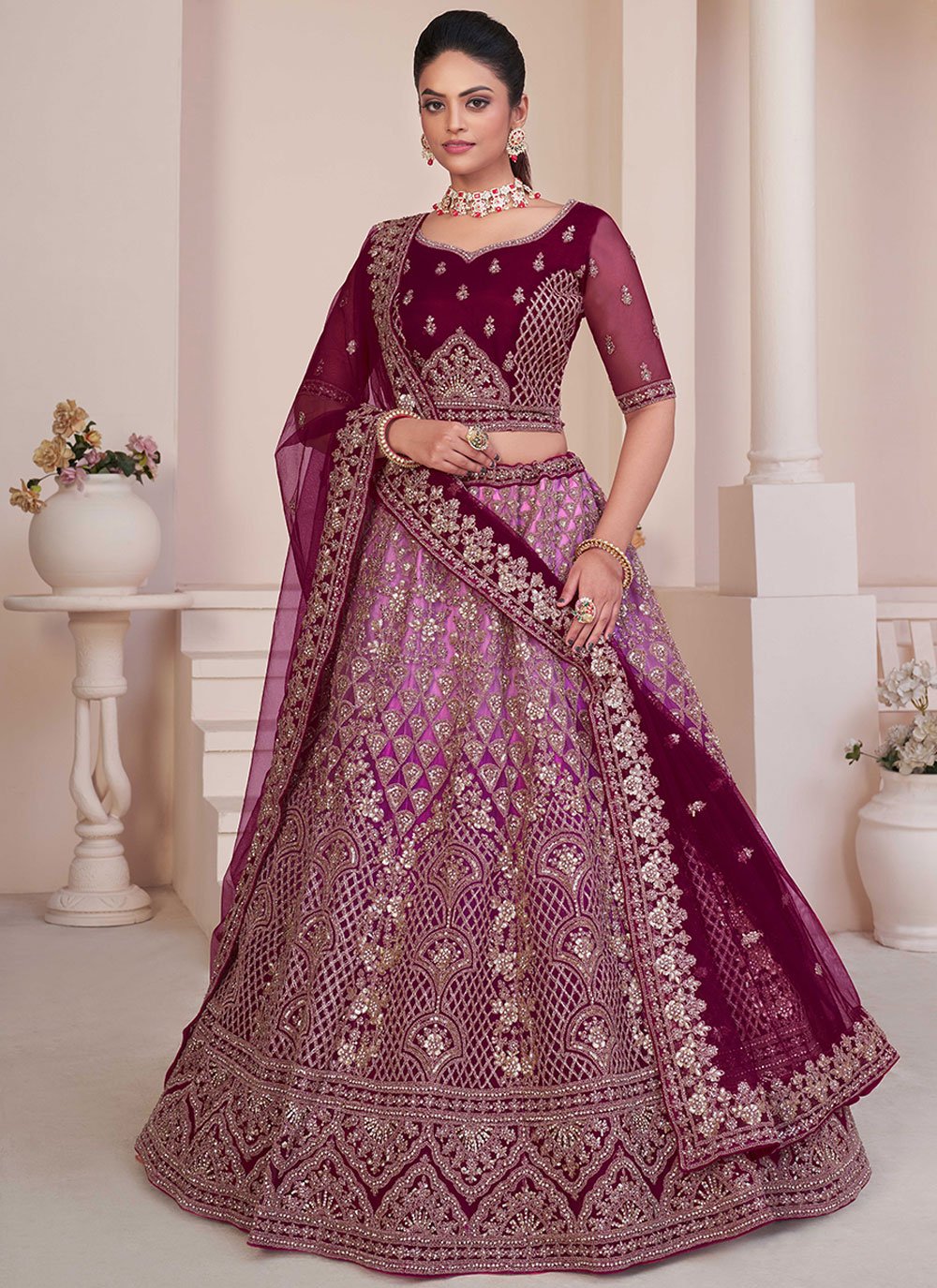 Pink Lehenga | Buy Pink Lehenga Dresses for Women Online - Indya